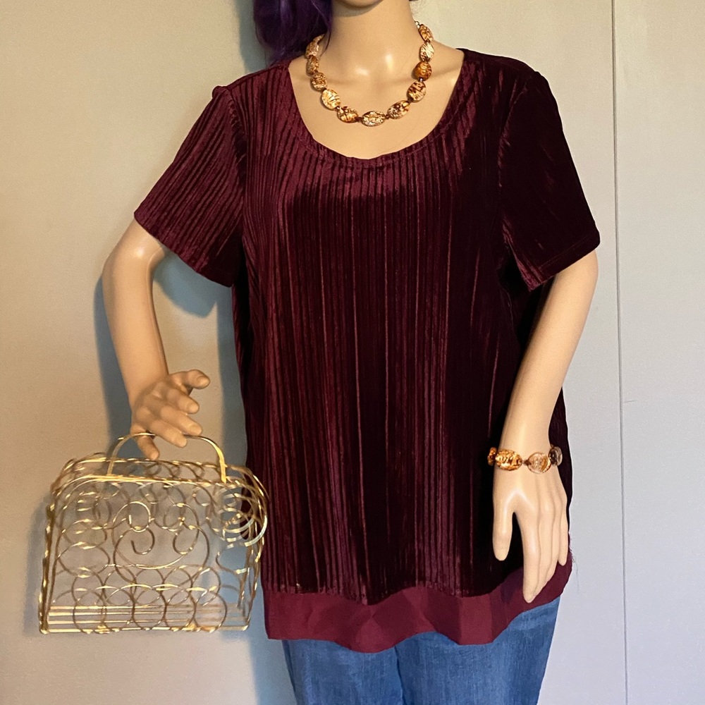 SIGNATURE COLLECTION VELVET TOP Size XL
